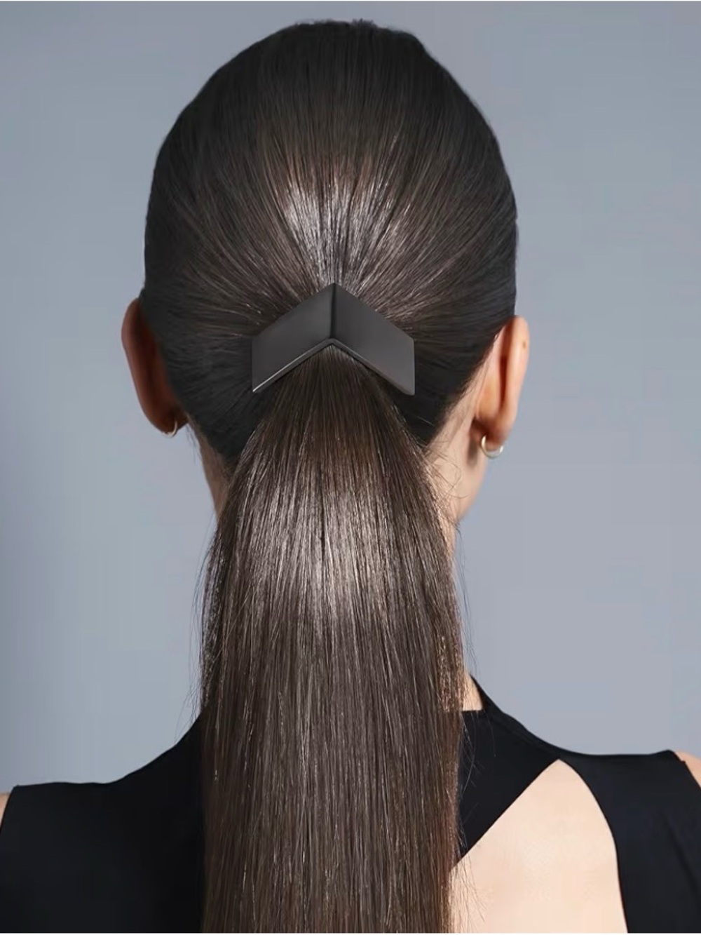 Minimalist Black V-Shaped Ponytail hair tie